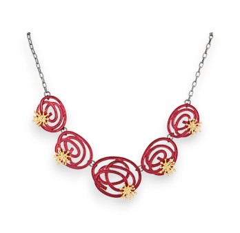 Collier fantaisie spirale bordeau de chez Ikita