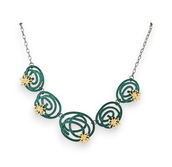 Collier fantaisie spirales vertes de chez Ikita