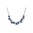 Collier fantaisie géométrique carré nuances bleu de chez Ikita