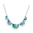 Collier Fantaisie Demi-Lunes Vertes et Bleues