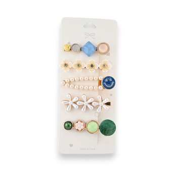 Set de 5 barrettes à cheveux fantaisie