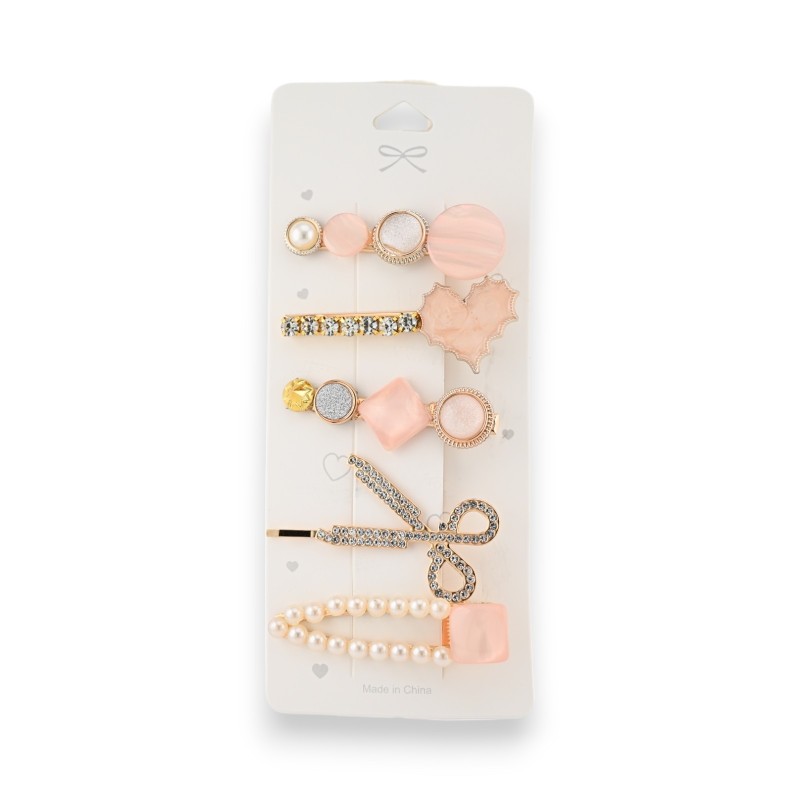 Set de barrettes à cheveux fantaisie avec ciseaux strass