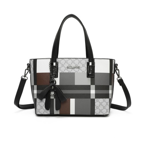 Sac à main géométrique élégant carreau noir