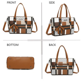 Sac à main à carreaux camel