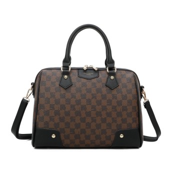 Sac à main rigide damier élégant