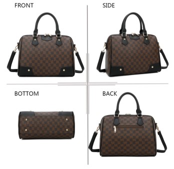 Sac à main rigide damier élégant