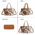Sac à main rigide monogramme beige et marron