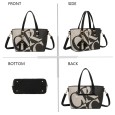 Sac à main rigide monogramme noir et gris