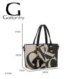 Sac à main rigide monogramme noir et gris