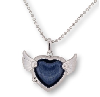 Collier jolie coeur ailes d'ange ouvrable