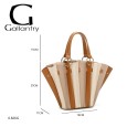Sac à main plissé bicolore camel et beige