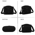 Sac bandoulière Gallantry noir multi-poches