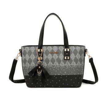 Sac à main rigide Gallantry Paris noir et gris