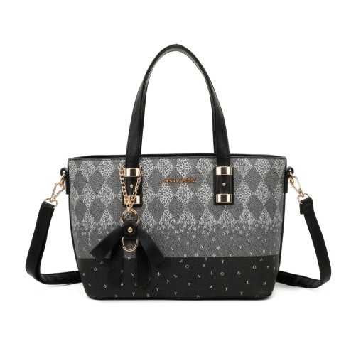Sac à main rigide Gallantry Paris noir et gris