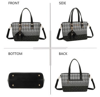 Sac à main rigide Gallantry Paris noir et gris