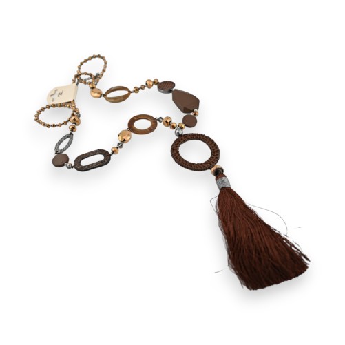 Collier Sautoir Chic Marron