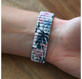 Montre Ernest feuillages tropicaux rosé