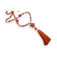 Collier sautoir étoiles brique