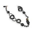Collier sautoir élégant noir et gris