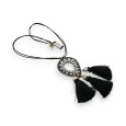 Collier sautoir bohème à pompons