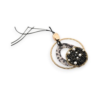 Collier sautoir fantaisie médaillon design