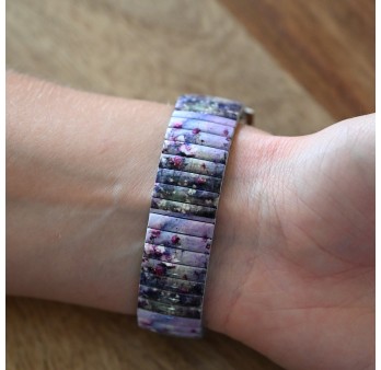 Montre Ernest imprimé fleurs des champs parme