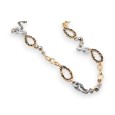 Collier sautoir fantaisie gris et doré Chic