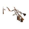 Collier bohème chic marron Coeur Léopard