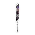 Bracelet fantaisie carré violine métal noir Ikita