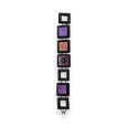 Bracelet fantaisie carré violine métal noir Ikita