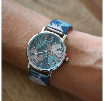 Montre Ernest imprimé fleurs vintage