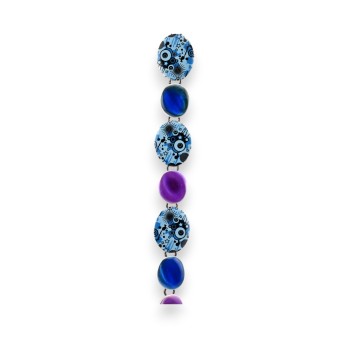 Bracelet Fantaisie Ikita Motifs Circulaires Bleus et Violets