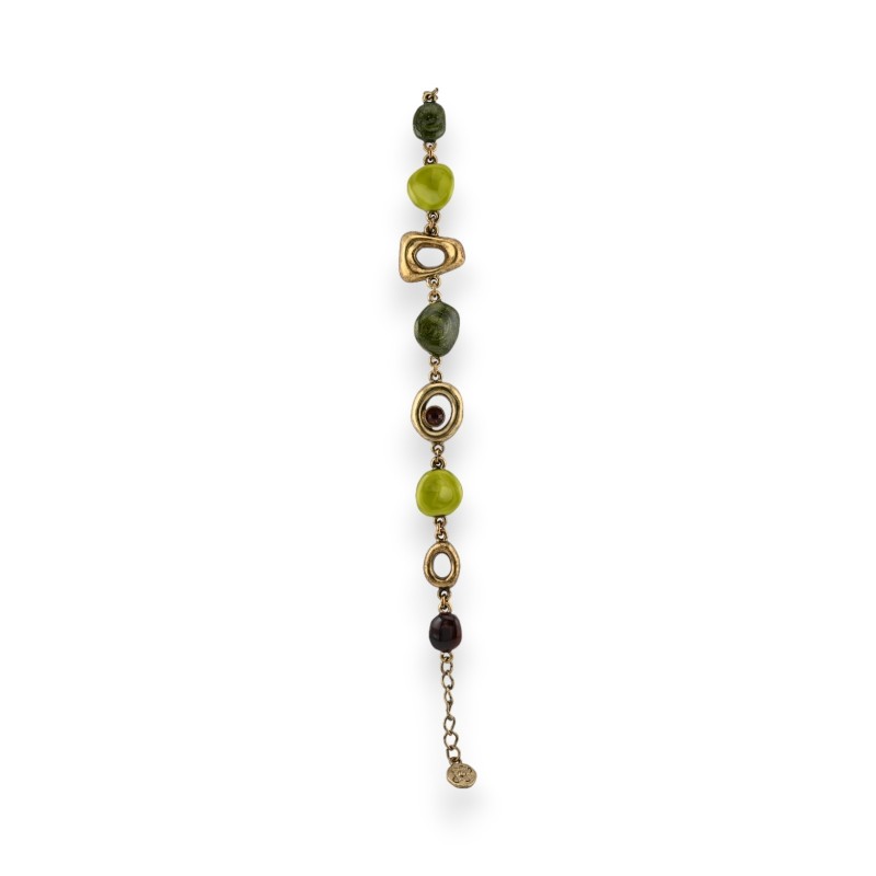 Bracelet fantaisie Ikita kaki doré vielli