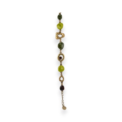 Bracelet fantaisie Ikita kaki doré vielli