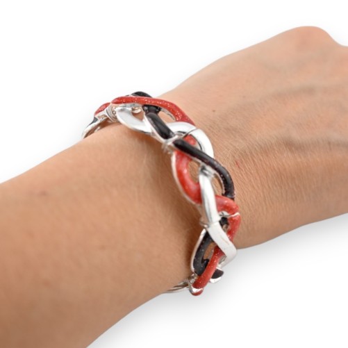 Bracelet élastique tressé Ikita Orange et Bordeaux