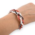 Bracelet élastique tressé Ikita Orange et Bordeaux