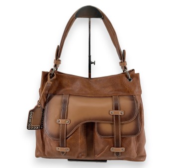 Sac à main bicolore camel