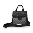 Sac à main rigide bicolore gris et noir