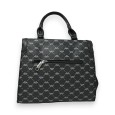 Sac à main rigide bicolore gris et noir