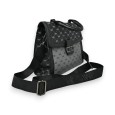 Sac à main rigide bicolore gris et noir
