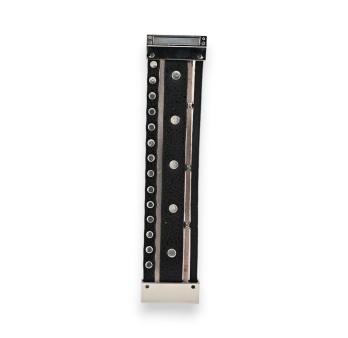Bracelet large fantaisie noir simili