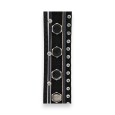 Bracelet large fantaisie noir simili