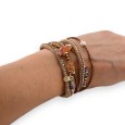 Bracelet multi-rangs marron Bohème de chez Ikita