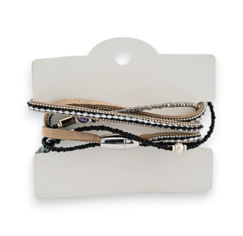 Bracelet multi-rangs Ikita noir