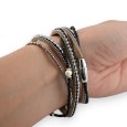Bracelet multi-rangs Ikita noir