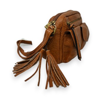 Sac bandoulière Camel souple multi poches de chez Mandoline