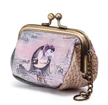 Porte-monnaie fille avec chapeau et appareil photo