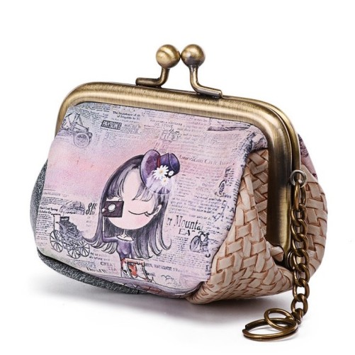 Porte-monnaie fille avec chapeau et appareil photo