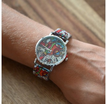Montre Ernest inspi Picasso multicolore