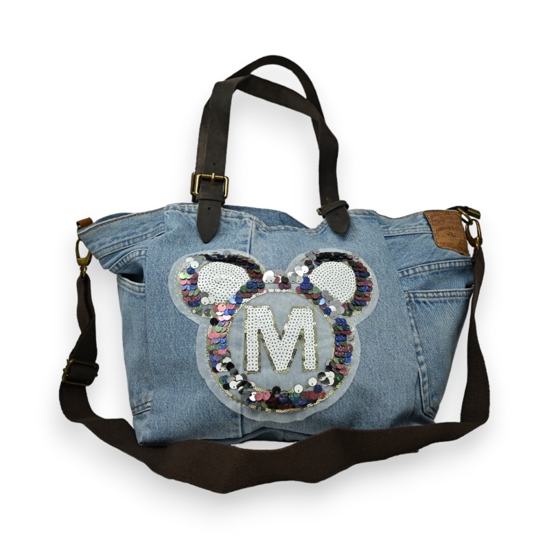 Sac à main jean Mandoline souris Paillettes